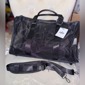 ALO Yoga Black Mesh Duffle  Bag
